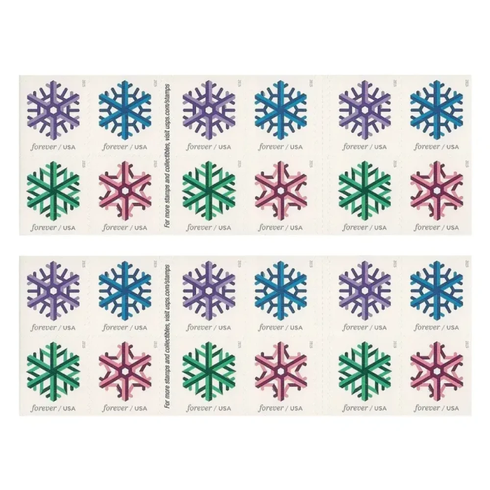 (2015) USPS Geometric Snowflakes Forever Postage Stamps